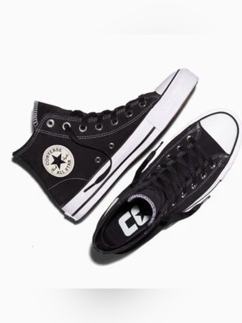 Chuck Taylor All Star SUEDE Converse Black High-Top Sneakers with White Toe